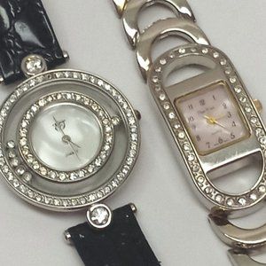 Lot of 2 Rhinestone Accent Watches